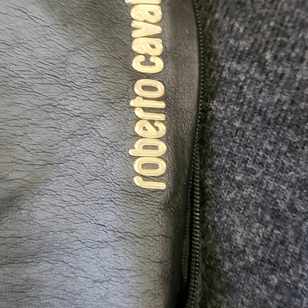 Roberto Cavalli Gray Wool Blend Fabric